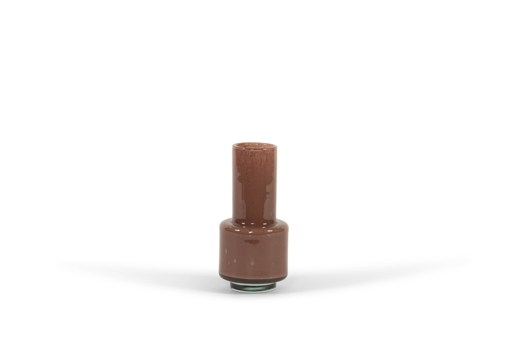 Thick old pink vase on base - big - Ø14x30cm - p/1/1