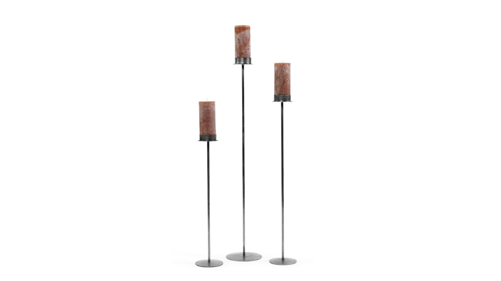 Handforged candle holder for Ø8,6 - natural black - medium - H 90 - p/2/4