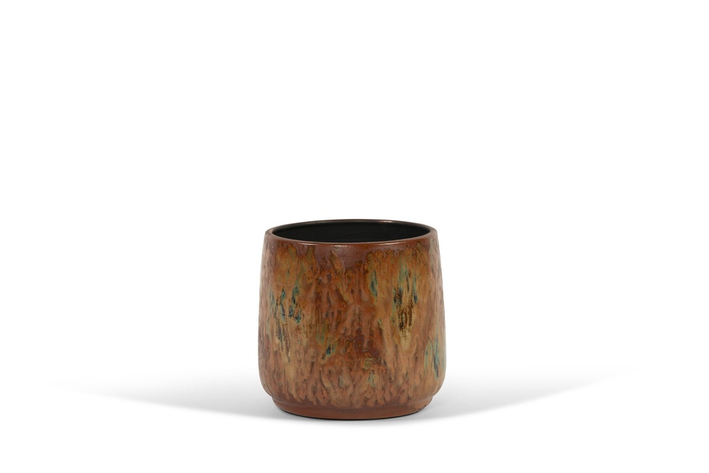 Flowerpot spotted brown glazed - terracotta - brown - Ø 28x28cm - p/2/1