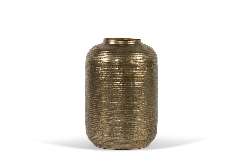 Bulb vase organic stripes - metal - antique gold - Ø 40x57cm - p/1/1