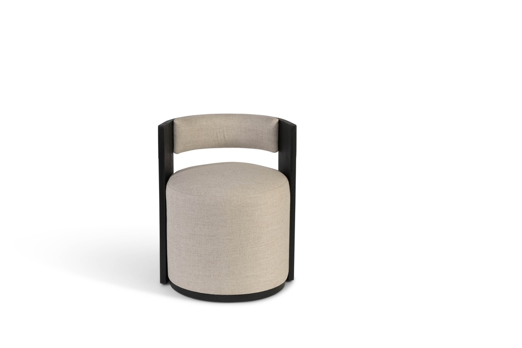 One Seater ecru on black brushed wood- 50x48x66cm - p/1/1