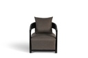 Club Chair grey on black brushed wood- 61x58x60,5cm - p/1/1