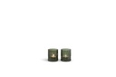 T-Light holder handcutted green - glass - Ø 7,5x8cm - 6/36