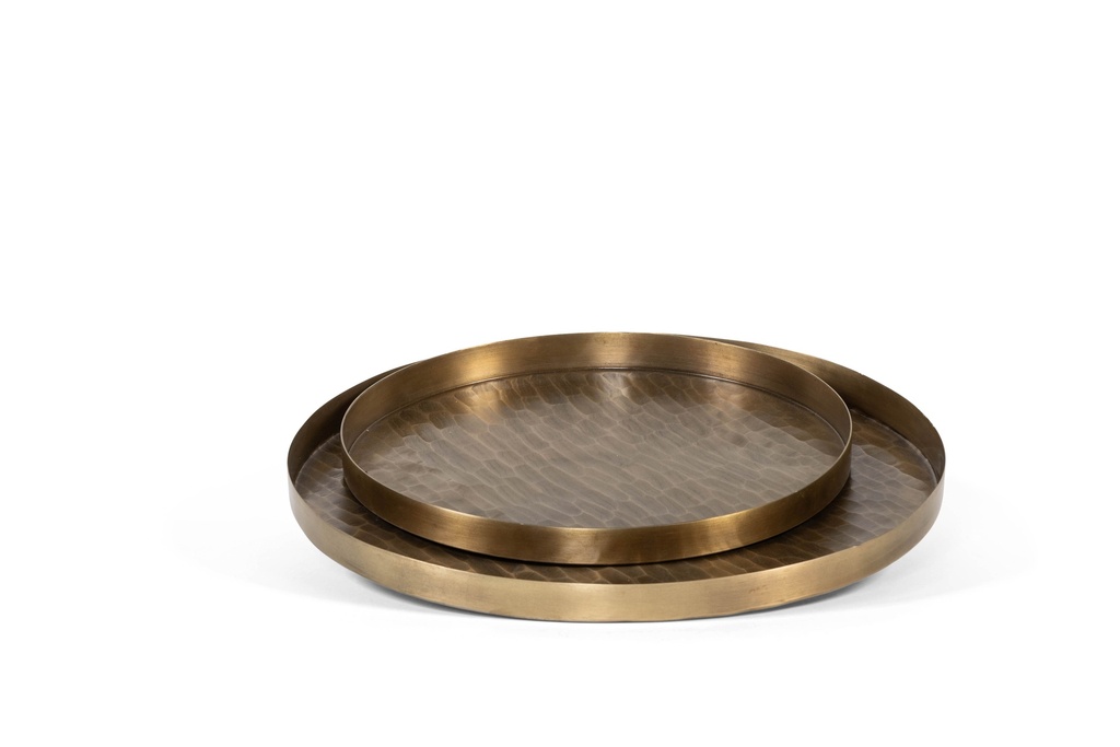 Metal tray cross texture - aluminium - brass antique - big Ø45cm - p2/10