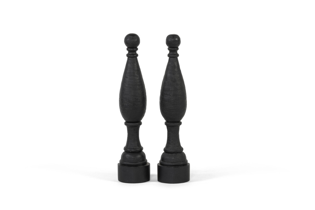 Ornament - wood - black mat brushed - Ø10x48cm - p2/8