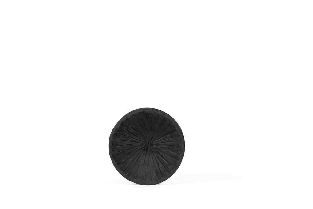 Set of 2 Ornament disks - wood - black mat brushed - Ø30x7cm/Ø24x3cm - p1/8