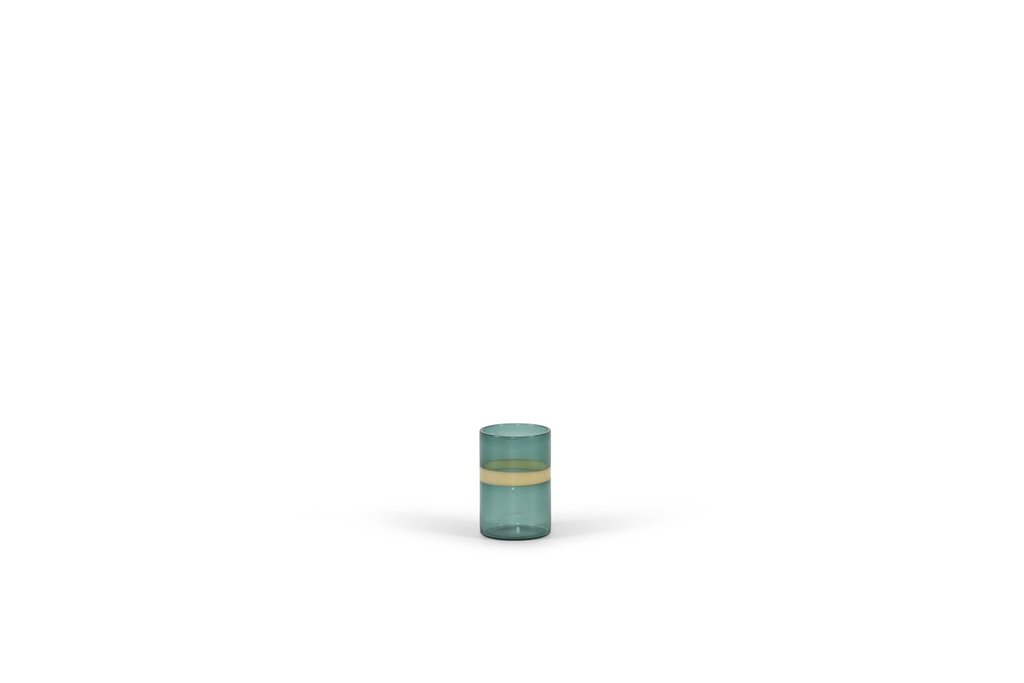 T-Light holder green-cream-green - glass - Ø 6x9,5cm - 6/36