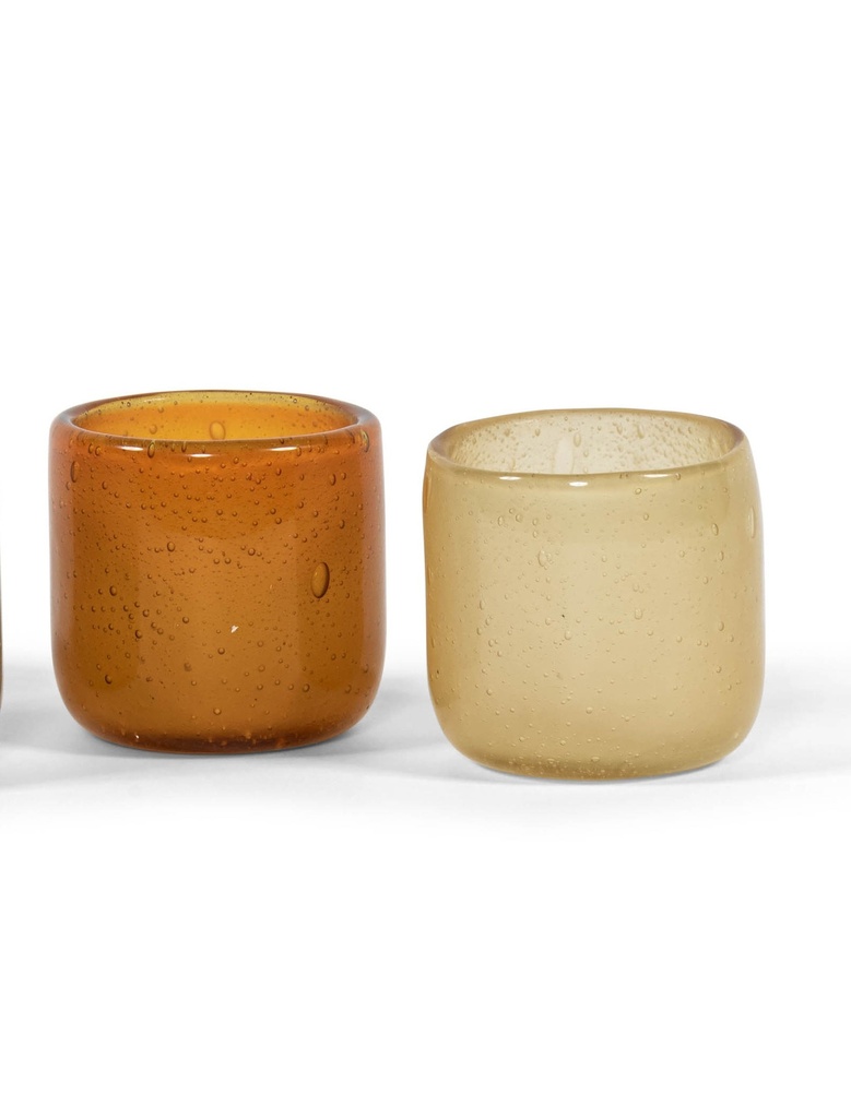 T-light holder bubble - amber - Ø9x9cm - 4/24