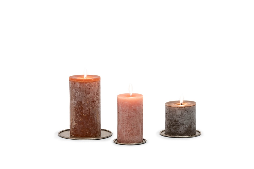 Hammered candleplate - aluminium - light gold - Ø10,5cm - p6