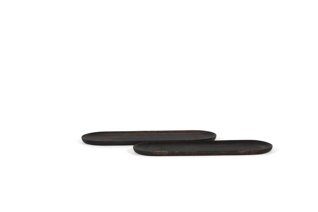 Wooden long tray blacked oiled acacia big - 40x14x1,5cm - p2/8