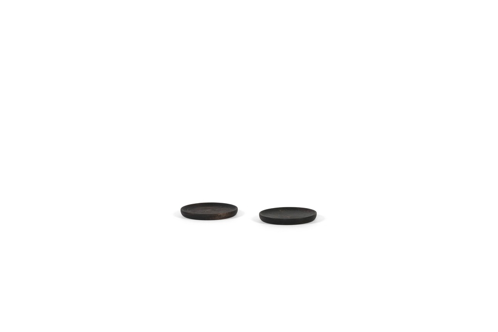 Wooden coaster - acacia - black - Ø10,5cm - p4/72
