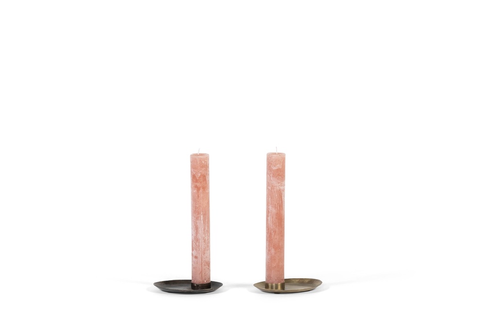 Candleholder tray old silver for candle Ø4,4 small - iron - 16x12x2,5cm - 2/32