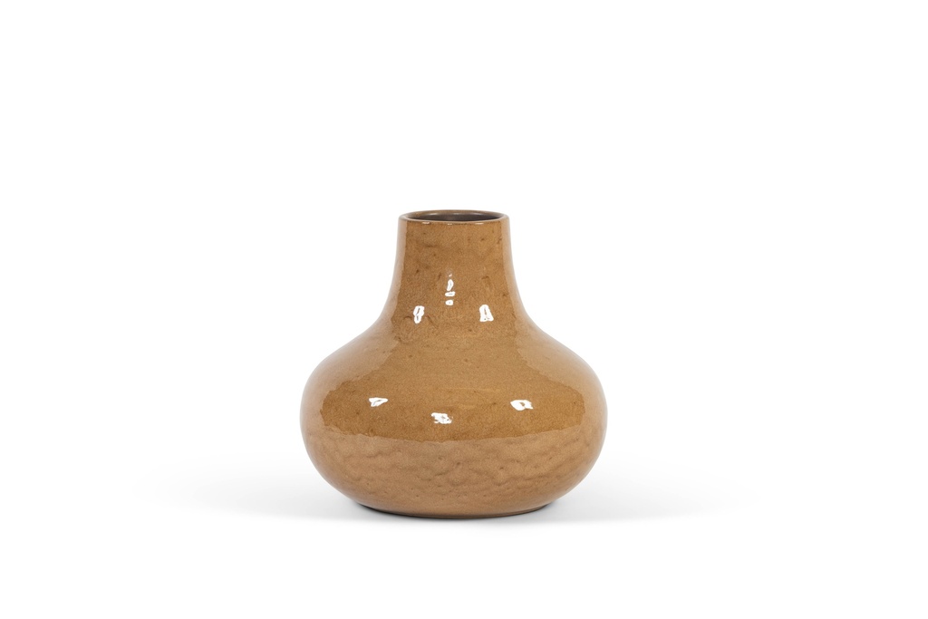 Bottle glazed - terracotta - ochre - Ø 33x30cm - p/1/1