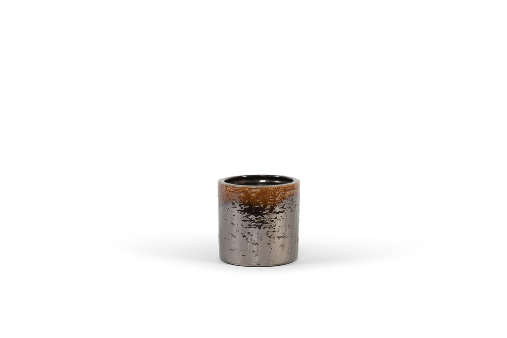 Flowerpot gold reactif glazed - terracotta - Ø 20x20cm - p/4