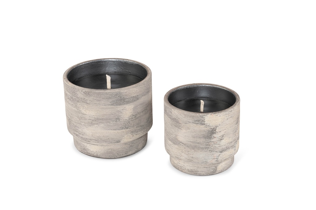 Flowerpot Dark brown Small - Ø 14 x 13cm - outdoor candle -1 ext. coton wick - p/6