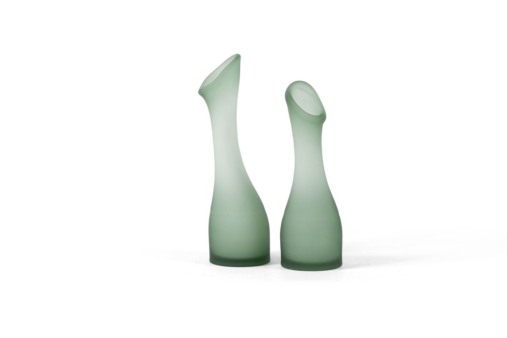 MOUTHBLOWN ORGANIC SOLIFLOWER MATT Ø7,5cm X 19cm - 6/18 - SMALL - GREEN