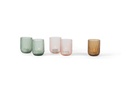 T-light holder round with vertical cutting - salmon - Ø8.5 x 10cm - p 6/24