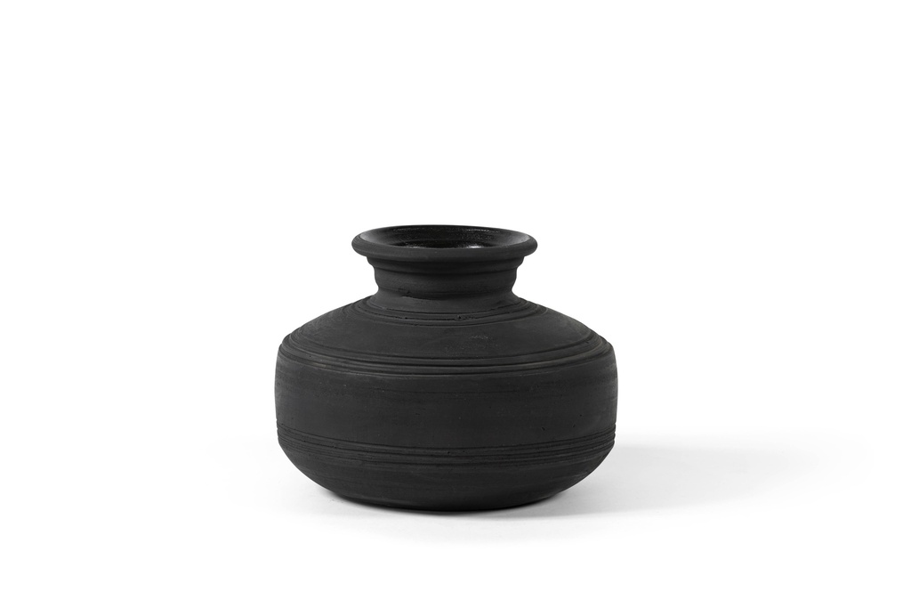 TERRACOTTA COTTA POT BURNED BLACK - Ø28x20cm - p/1/1