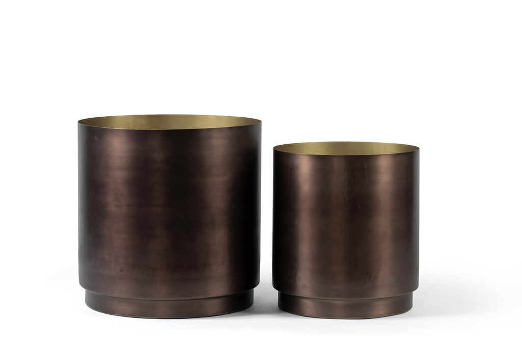 Planter bronze set of 2 - Ø39 x 40 / Ø47 x 47 - p 1/1