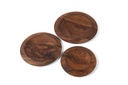 Wooden round tray large border natural oiled set of 3 - Ø25x2.5 / Ø30 x 2.5 / Ø35 x 2.5cm - p 1/2