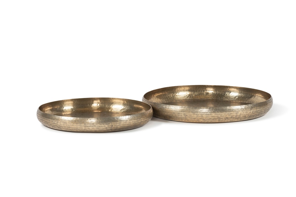 Bowl texture - antique gold - set of 2 - Ø45x6cm/Ø54x6cm - p/1/2