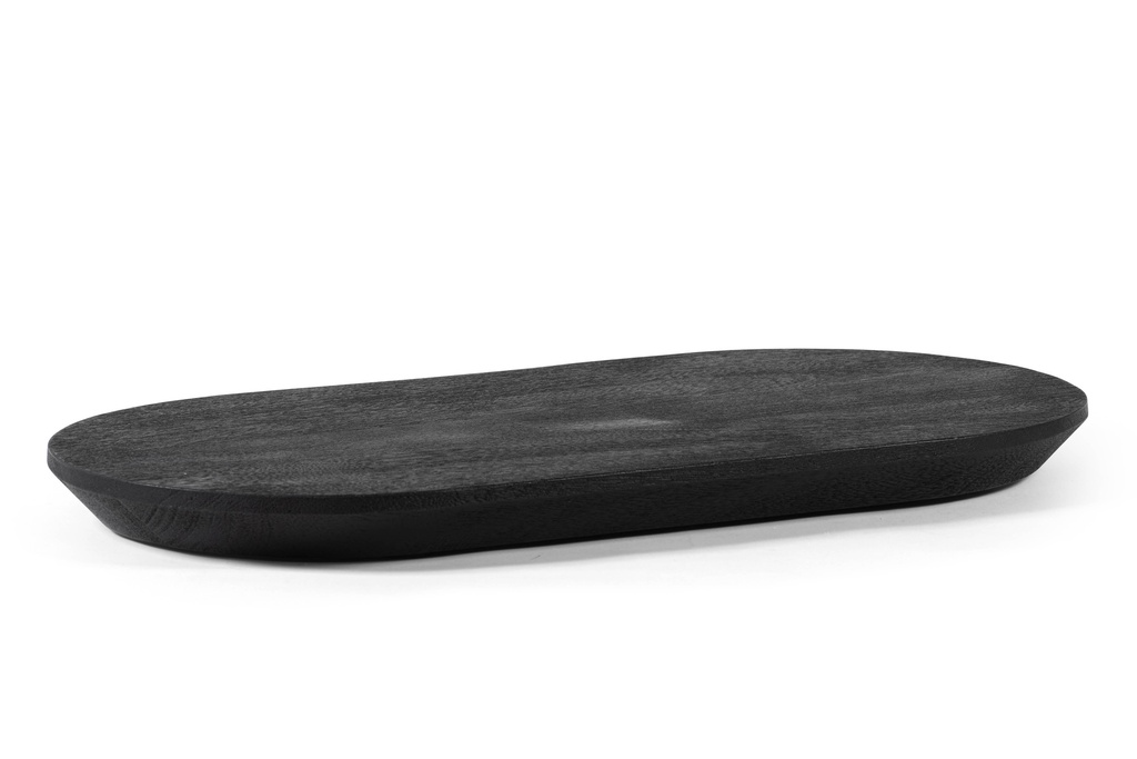 Wooden oval plate blacked - Ø 60x30x4cm - p/1/10