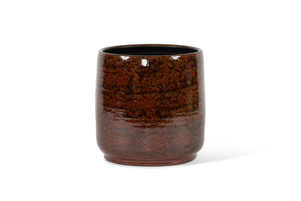 Flowerpot reactif glazed brown big- Ø32 X 32cm - p 2