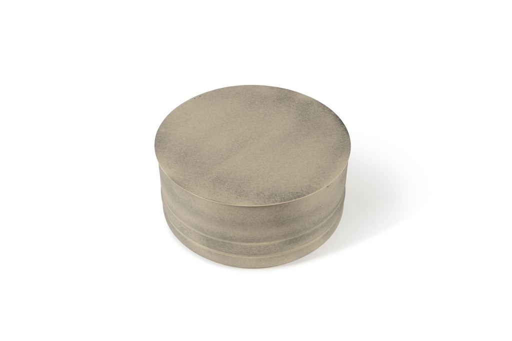 Metal box with cover texture beige antique - Ø25 x 11 - p 4/12