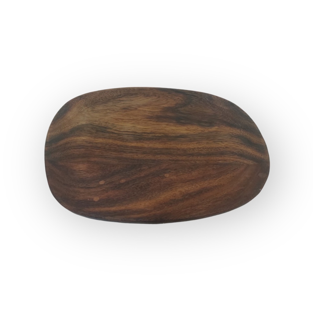 Wooden organic plate natural oiled sheesham small - Ø23x15x1.5 - p 2/8