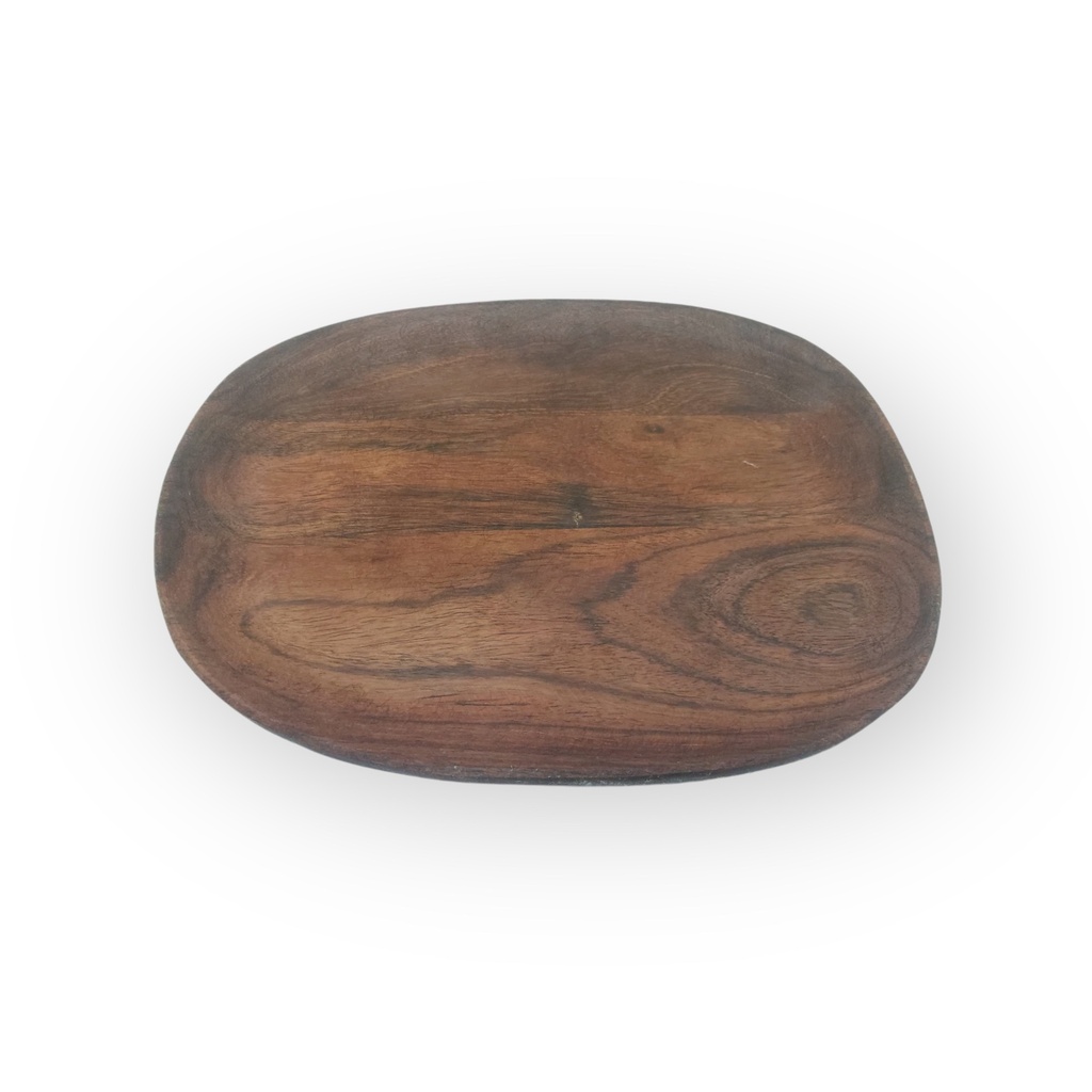 Wooden organic plate natural oiled sheesham big - Ø27x20x1.5 - p 2/8