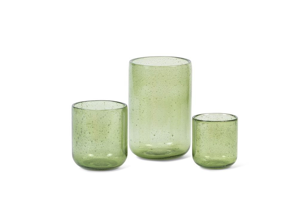 T-light holder bubble green  - Ø12 x 13cm - p4/16 