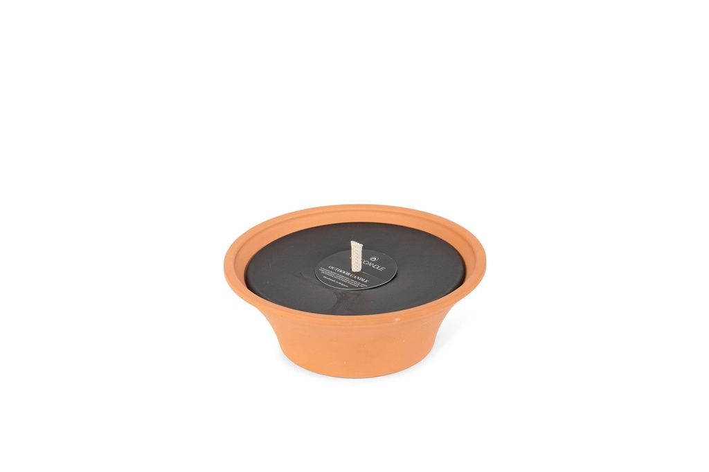 Terracotta pot - Ø 23 x 8cm - 1 - ext. cot. - BLACK WAX - p/6/216