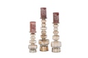 Glass chandelier - brown luster - S/M/L - Ø13x29,5/Ø15x42/Ø16x49 - set of 3 - p/1/4