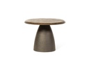 Coffee table - matt brown brushed wood + brown metal foot small - Ø60 x 45cm - p 1/1