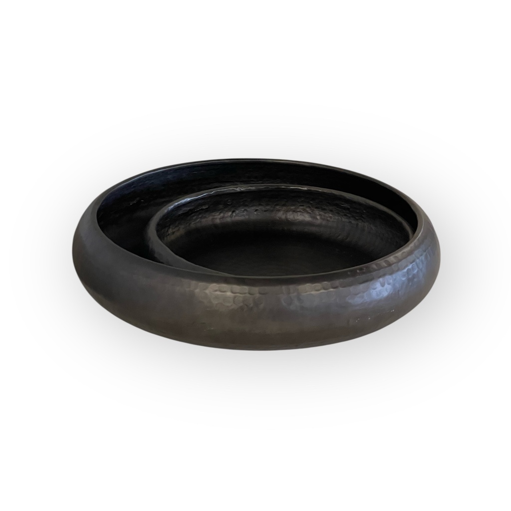 Bowl round artistic hammered - black - set of 2 - Ø48x10cm - Ø38x8cm - p/1/5