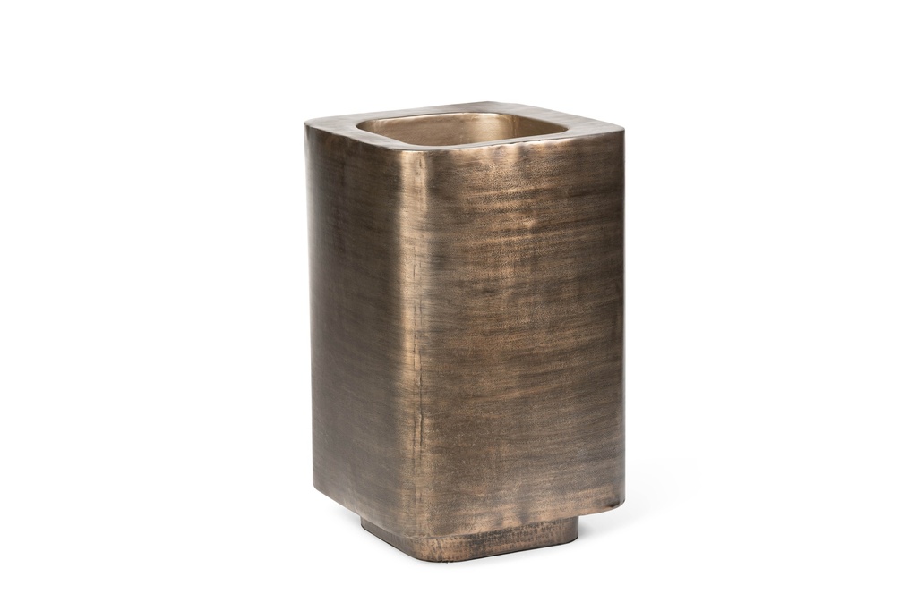 Planter square - cast texture - gold - large - Ø49x49x77cm - p/1/1