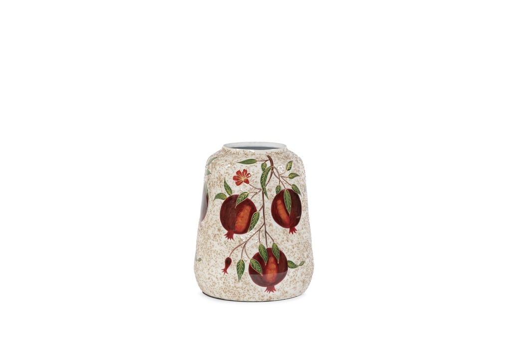 Vase - Enamel - handpainted - pomegranate - small - Ø 26x31cm - p/1/4