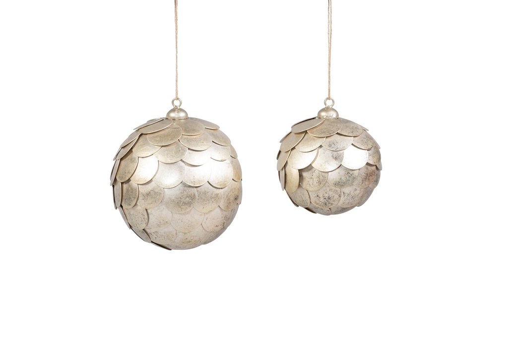 Hanging ball silver gold crackle large - Ø10cm - p 4/48