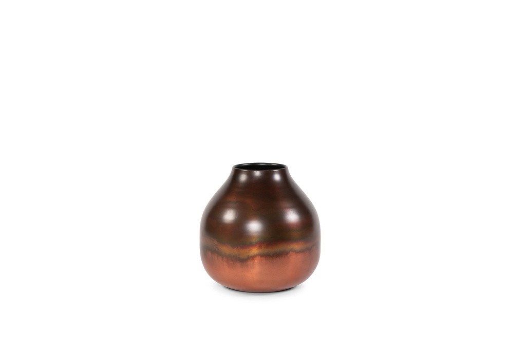 Vase metal - burned copper patina - small - Ø 29,50x30cm - p/1