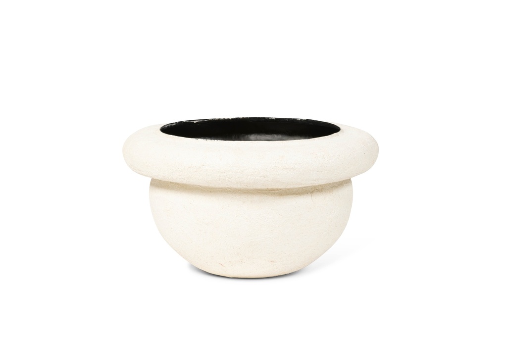 Planter rounded border clay white - large - Ø71x39cm - p 1/1