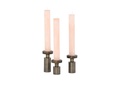 Candleholder - nickle antique/honey antique for Ø4,4cm & taper - set of 3 - Ø7,5 x 10 cm/12,5cm/15cm - p 1/18