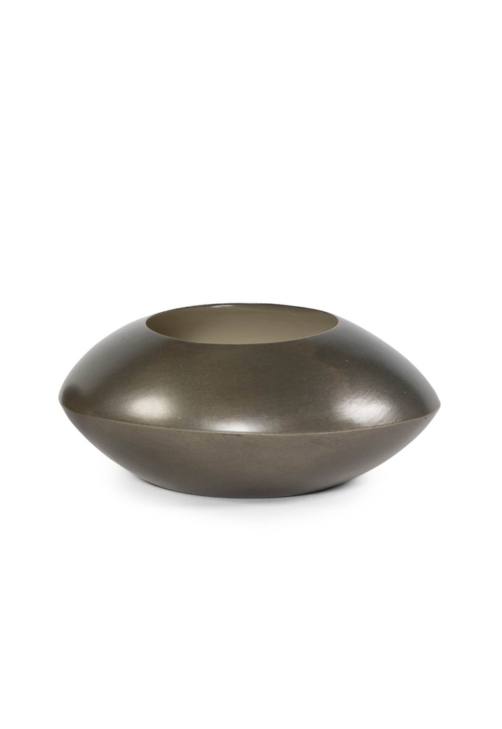 T-Lightholder nickle antique / grey enamel - 13x11x5,5cm - 6/48