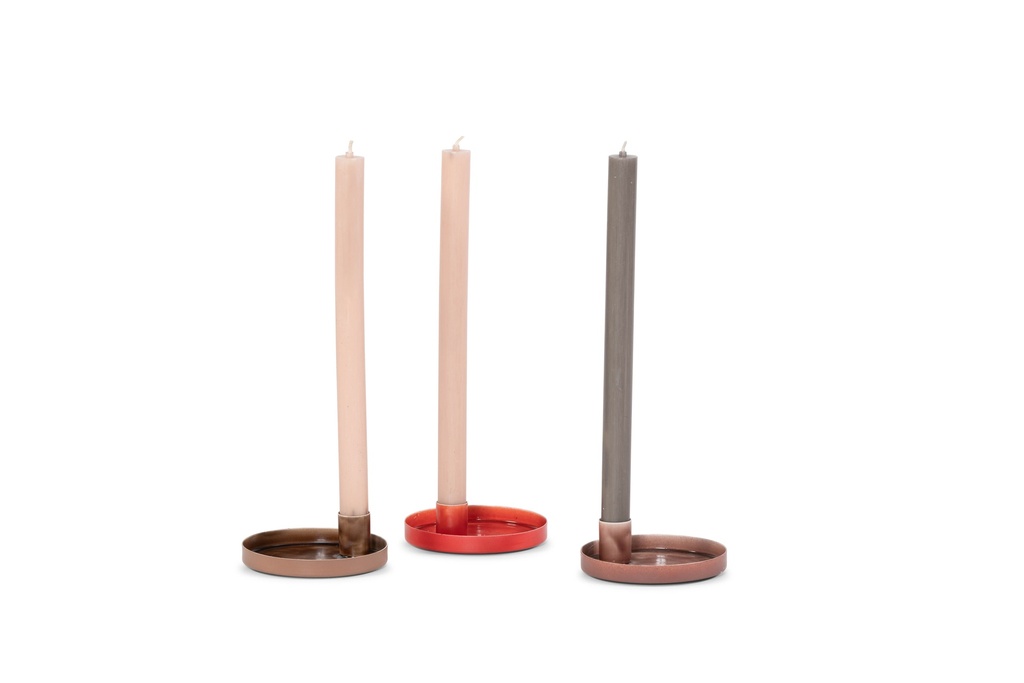 Taperholder - round enamel red - Ø10,5 x 3cm - p 3/108