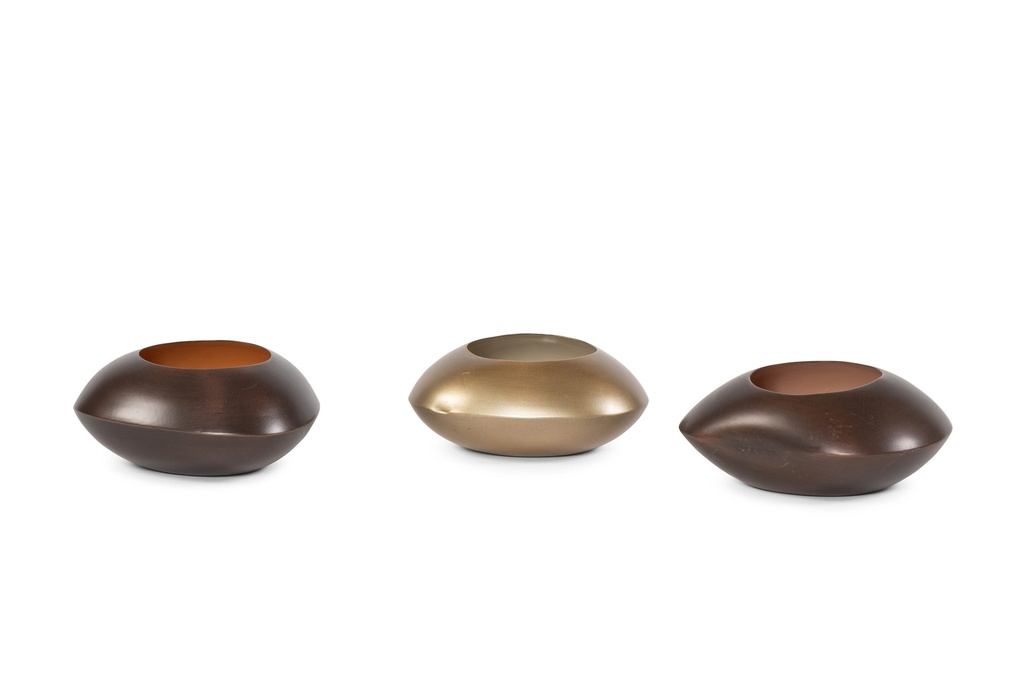 T-Lightholder copper antique / terracotta enamel - 13x11x5,5cm - 6/48