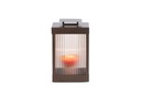 Lantern - copper brown with brown ribbed glass - large - 24x24x48cm - p/1/4