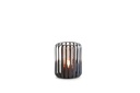 Hurricane copper antique with hammered brown glass - small - Ø18x22,5cm - 1/8
