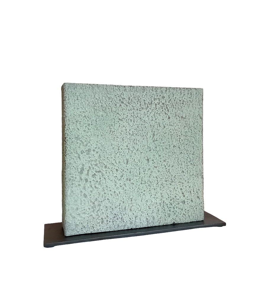 Vase rectangular green patina with bronze base - 30,5x10x25cm - p 1/8