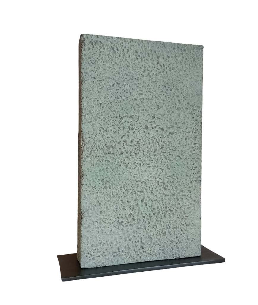 Vase rectangular green patina with bronze base - 21,5x7,5x35cm - p 1/6