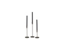 Handforged taperholder - bronze antique - for tapers Ø2,1cm - set of 3 - H20cm/H30cm/H40cm - p/2 sets