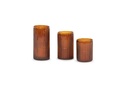 Votive ribbed sprayed - amber - large - Ø7,5x14,5cm - p/6/24